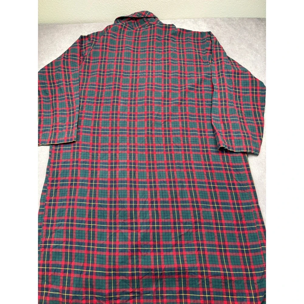 VTG Polo Ralph Lauren Mens L/XL Plaid Robe Red Green Cotton Shawl Collar Lounge